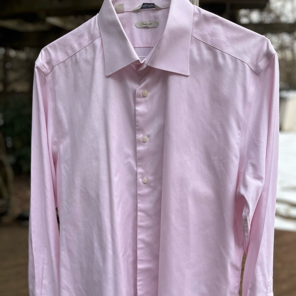 Suitsupply SLIM Fit Pink Traveller Shirt 16.5x36.5 Cotton